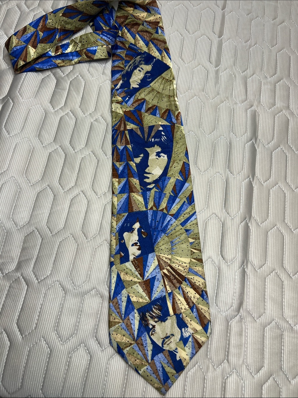 Blue and gold Beatles tie